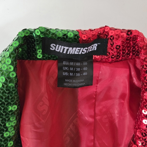 Suitmeister Sequin Two-Tone Slim-Fit Christmas Party Blazer US:M 38-40 NWOT - Picture 3 of 4